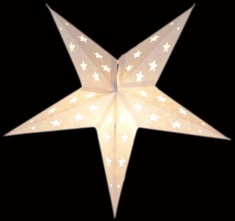 Baby Lotus white - Foldable glowing star, paper poinsettia with 5 points, 40 cm
